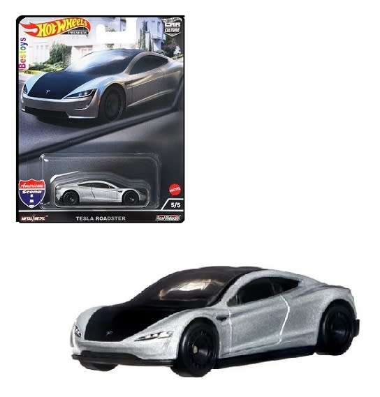 Hotwheels Hot Wheels Diecast Model Car Culture American Scene Tesla Roadster 1/64 scale new