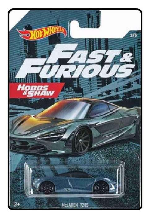 Hotwheels Hot Wheels Diecast Model Car Fast & Furious Movie Film TV McLaren 720 S 720S Hobbs & Shaw