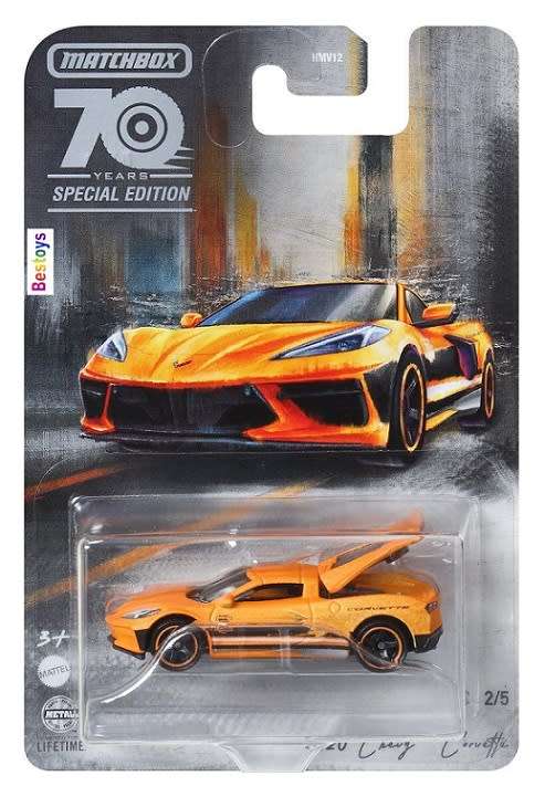 Matchbox Diecast Model Car Moving Parts Chevy Chevrolet Corvette 2020 70th Anniv 1/64 scale