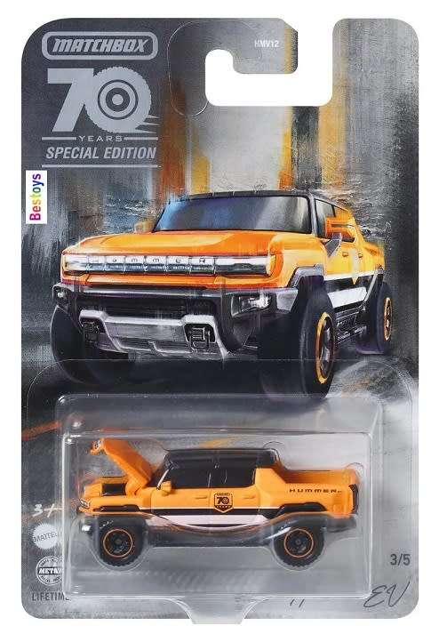 Matchbox Diecast Model Car Moving Parts Hummer EV 2022 70th Anniv 1/64 scale
