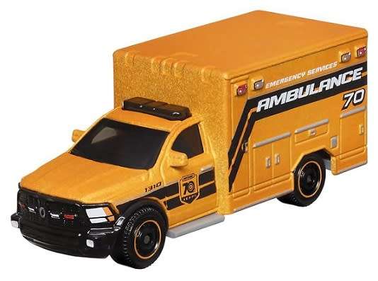 Matchbox Diecast Model Car Moving Parts Dodge RAM Ambulance 2019 70th Anniversary