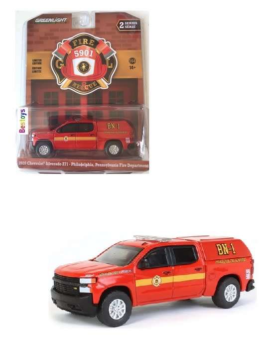 Greenlight Diecast Model Car Fire & Rescue Chevy Chevrolet Silverado Z71 2020 Philadelphia Pennsylva