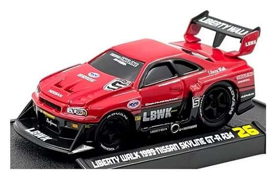 Maisto Muscle Machines Diecast Model Car Nissan Skyline GT R R34 1999 Liberty Walk No 5 1/64 scale