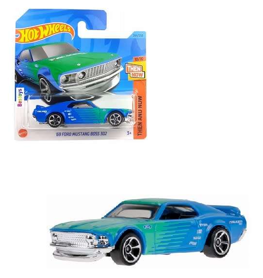 Hotwheels Hot Wheels Diecast Model Car 2023 244/250  Ford Mustang Boss 302 1969 `Falken` Then & Now