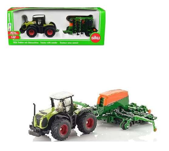SIKU 1826 Claas Xerion Tractor + Amazone 6001 Seeder Farm Agricultural 1/87 HO railway scale new
