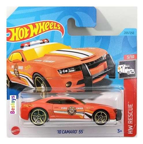 Hotwheels Hot Wheels Diecast Model Car 2023 203/250  Chevy Chevrolet Camaro SS 2010 `Fire Chief` Res