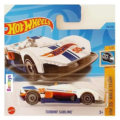 Hotwheels Hot Wheels Diecast Model Car 2023 39/250  Turbine Sublime 55th HW 55 Race Team 1/64 scale