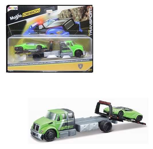 Maisto Design Elite Transport International Durastar Flatbed Recovery Truck + Lamborghini Centenario