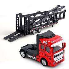 Diecast Model Truck + Trailer Car Transporter Car Carrier 1/ scale