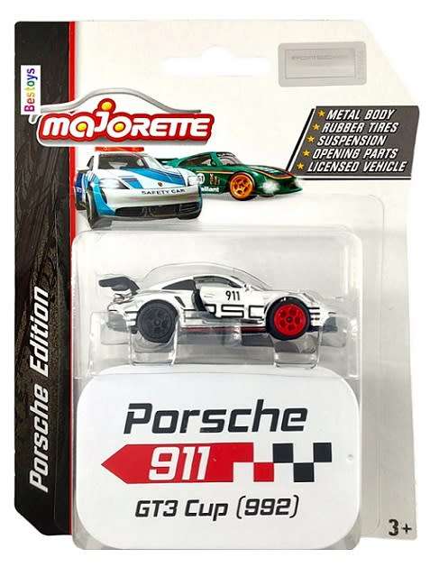 Majorette Porsche Series Porsche 911 GT 3 GT3 Cup 992 No 911 + Collector Tin