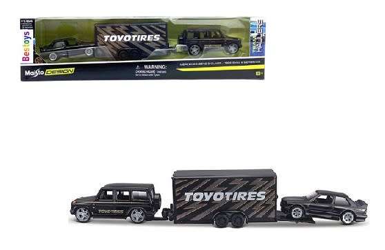 Maisto Diecast Model Car Design Series Hauler Mercedes Benz G Class & BMW 3 Series M 3 M3 1988 + Tra