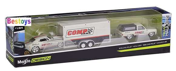 Maisto Model Car Design Series Team Hauler Chevy Chevrolet K 5 K5 1979 + Chevy Camaro Z 28 Z28 1968