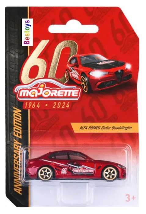 Majorette Diecast Model Car Anniversary Edition Alfa Romeo Giulia Quadrifoglia 1/64 scale