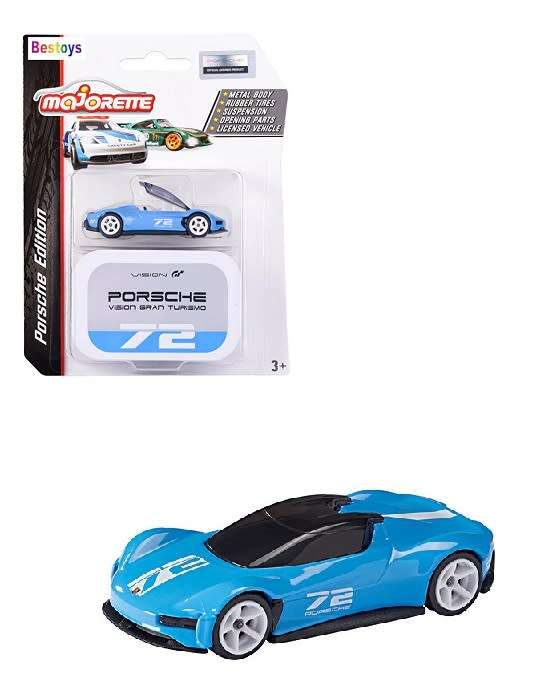 Majorette Diecast Model Car Porsche Series Porsche Vision Gran Turismo No 72 + Collector Tin 1/64 sc