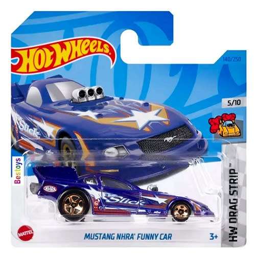 Hotwheels Hot Wheels Diecast Model Car 2023 140/250 Ford Mustang NHRA Funny Car Drag Strip 1/64 scal