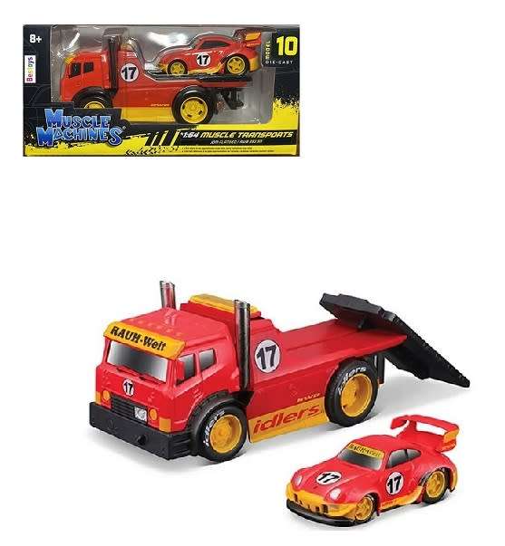 Maisto Muscle Machines Transport JDM Flatbed Truck + RWB 993 911 No 17