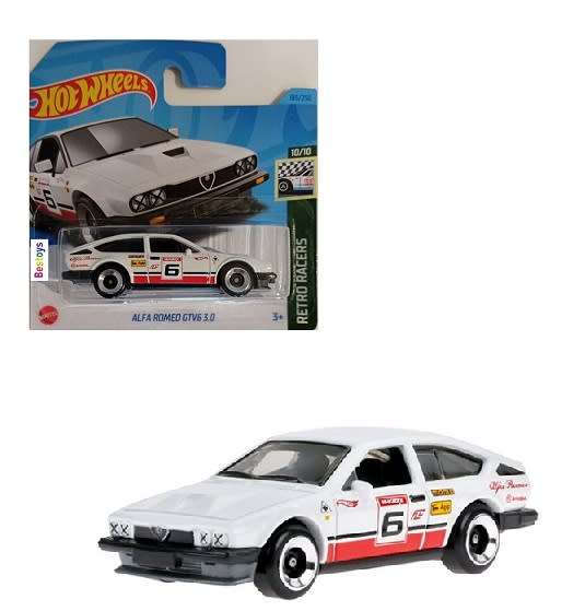Hotwheels Hot Wheels Diecast Model Car 2023 185/250 Alfa Romeo GTV 6 GTV6 3.0 Retro Racers 1/64 scal