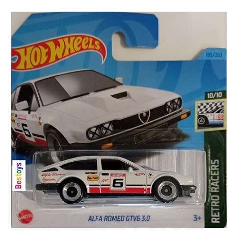 Hotwheels Hot Wheels Diecast Model Car 2023 185/250 Alfa Romeo GTV 6 GTV6 3.0 Retro Racers 1/64 scal