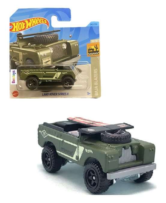 Hotwheels Hot Wheels Diecast Model Car 2023 242/250 Land Rover Series 2 + Surfboard Baja Blazers