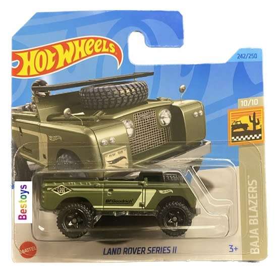Hotwheels Hot Wheels Diecast Model Car 2023 242/250 Land Rover Series 2 + Surfboard Baja Blazers