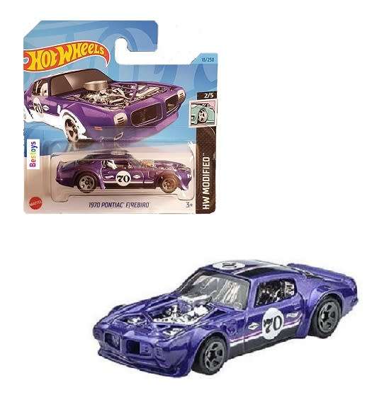 Hotwheels Hot Wheels Diecast Model Car 2023 18/250  Pontiac Firebird 1970 No 70 Modified 1/64 scale