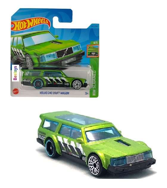 Hotwheels Hot Wheels Diecast Model Car 2023 245/250 Volvo 240 Drift Wagon Slammed 1/64 scale