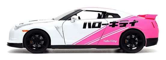 JADA Diecast Model Car 33724 Nissan Skyline GT R R35 2009 + Hello Kitty Figurine Tokyo Speed 1/24 sc