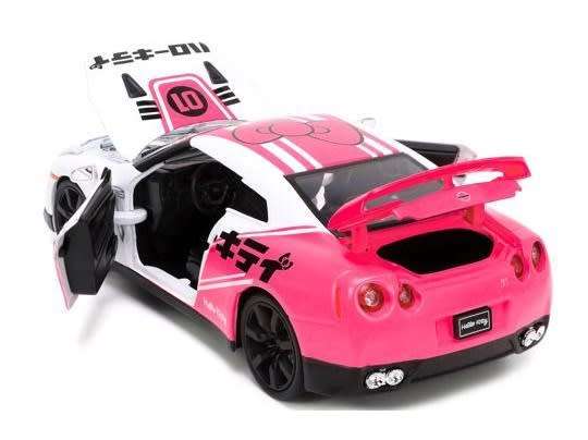 JADA Diecast Model Car 33724 Nissan Skyline GT R R35 2009 + Hello Kitty Figurine Tokyo Speed 1/24 sc