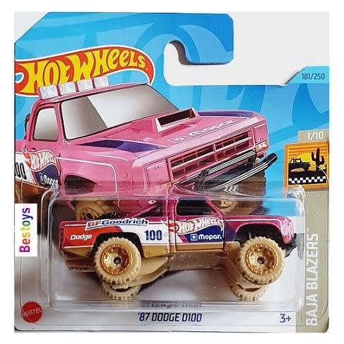 Hotwheels Hot Wheels Diecast Model Car 2023 181/250 Dodge D 100 D100 Pickup 1987 No 100 Baja Blazers
