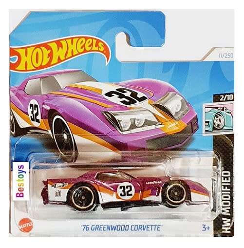 Hotwheels Hot Wheels Diecast Model Car 2024 11/250 Chevy Chevrolet Corvette Greenwood 1976 No 32 Mod