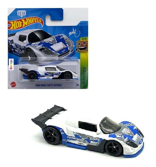Hotwheels Hot Wheels Diecast Model Car 2023 209/250 Mad Mike Drift Attack Exotics 1/64 scale