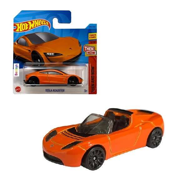 Hotwheels Hot Wheels Diecast Model Car 2023 217/250 Tesla Roadster Then & Now 1/64 scale