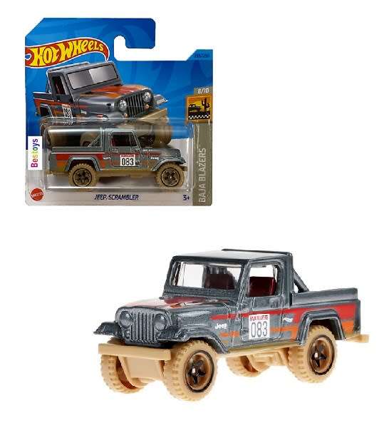 Hotwheels Hot Wheels Diecast Model Car 2023 233/250 Jeep Scrambler No 83 Baja Blazers 1/64 scale