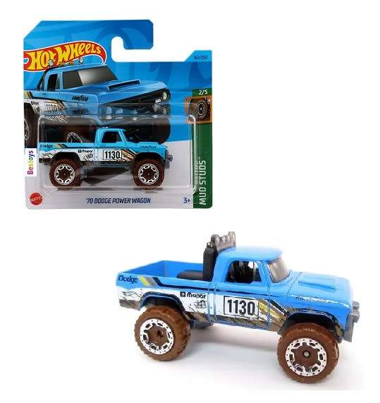 Hotwheels Hot Wheels Diecast Model Car 2023 161/250 Dodge Power Wagon 1970 No 1130 Mud Studs 1/64 sc