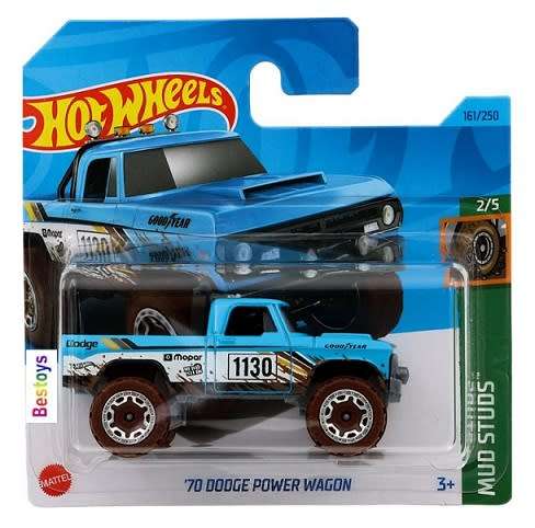 Hotwheels Hot Wheels Diecast Model Car 2023 161/250 Dodge Power Wagon 1970 No 1130 Mud Studs 1/64 sc