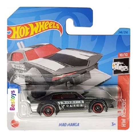 Hotwheels Hot Wheels Diecast Model Car 2023 248/250 Mad Manga Police Rescue 1/64 scale