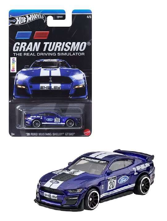 Hotwheels Hot Wheels Diecast Model Car Gran Turismo Ford Mustang Shelby GT 500 GT500 2020 No 20 1/64