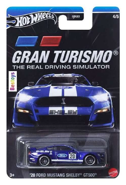 Hotwheels Hot Wheels Diecast Model Car Gran Turismo Ford Mustang Shelby GT 500 GT500 2020 No 20 1/64