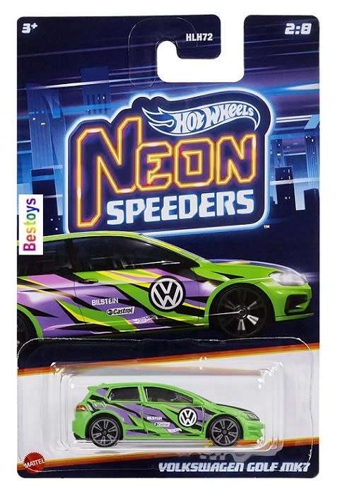 Hotwheels Hot Wheels Diecast Model Car Neon Speeders VW Volkswagen Golf Mk 7 1/64 scale