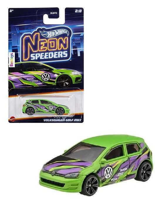 Hotwheels Hot Wheels Diecast Model Car Neon Speeders VW Volkswagen Golf Mk 7 1/64 scale