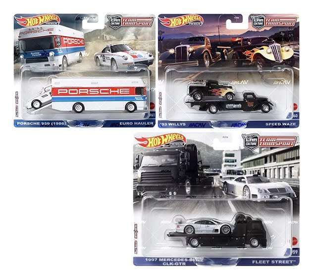 Hot Wheels Hotwheels Car Culture Team Transport Porsche 959 1986 + Euro Hauler Truck