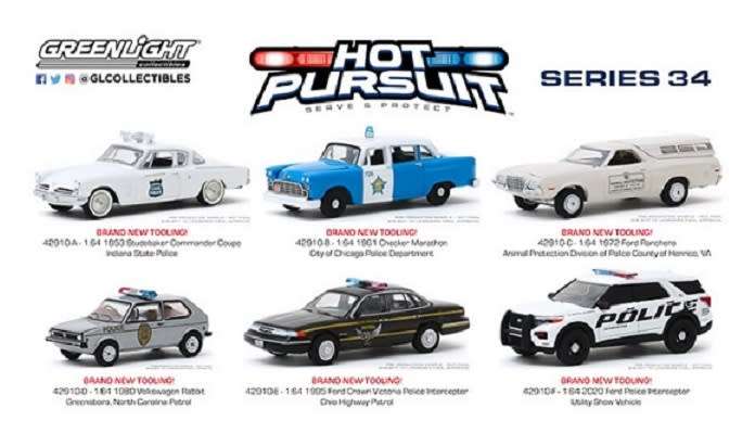 Greenlight Diecast Model Car Hot Pursuit Police Series Ford Ranchero 1972 Animal Protection Virginia