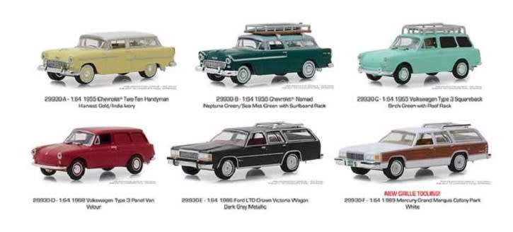 Greenlight Diecast Model Car Estate Wagons Chevy Chevrolet Nomad Stationwagon 1955 1/64 scale