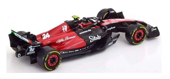 Burago Diecast Model Car 38085 Formula 1 F1  Alfa Romeo No 24 Zhou 2023 GP `Stake` 1/43 scale