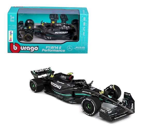 Burago 38080 Formula 1 F1 Mercedes AMG W 14 E W14E 2023 GP No 44 Hamilton "Petronas"