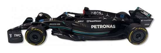 Burago 38080 Formula 1 F1 Mercedes AMG W14 E 2023 GP No 63 Russell "Petronas"