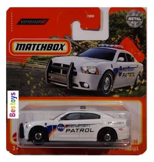 Matchbox Diecast Model Car 2023 86/100 Dodge Charger Pursuit `NASA Patrol` 1/64 scale