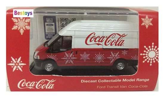 Oxford Diecast Model Car FT030CC Ford Transit High Roof LWB Van "Coca Cola" Christmas 1/76 OO railwa