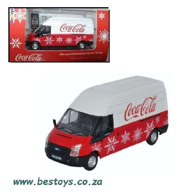 Oxford Diecast Model Car FT030CC Ford Transit High Roof LWB Van "Coca Cola" Christmas 1/76 OO railwa