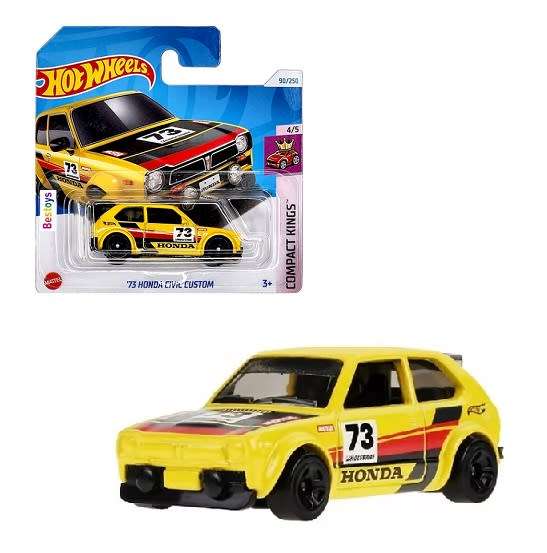 Hotwheels Hot Wheels Diecast Model Car 2024 90/250 Honda Civic Custom 1973 No 73 Compact Kings 1/64